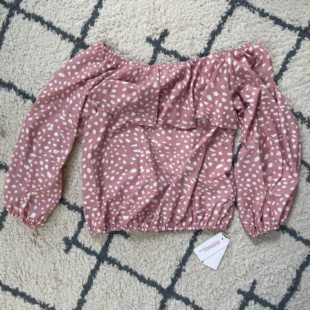 Pink off shoulder top